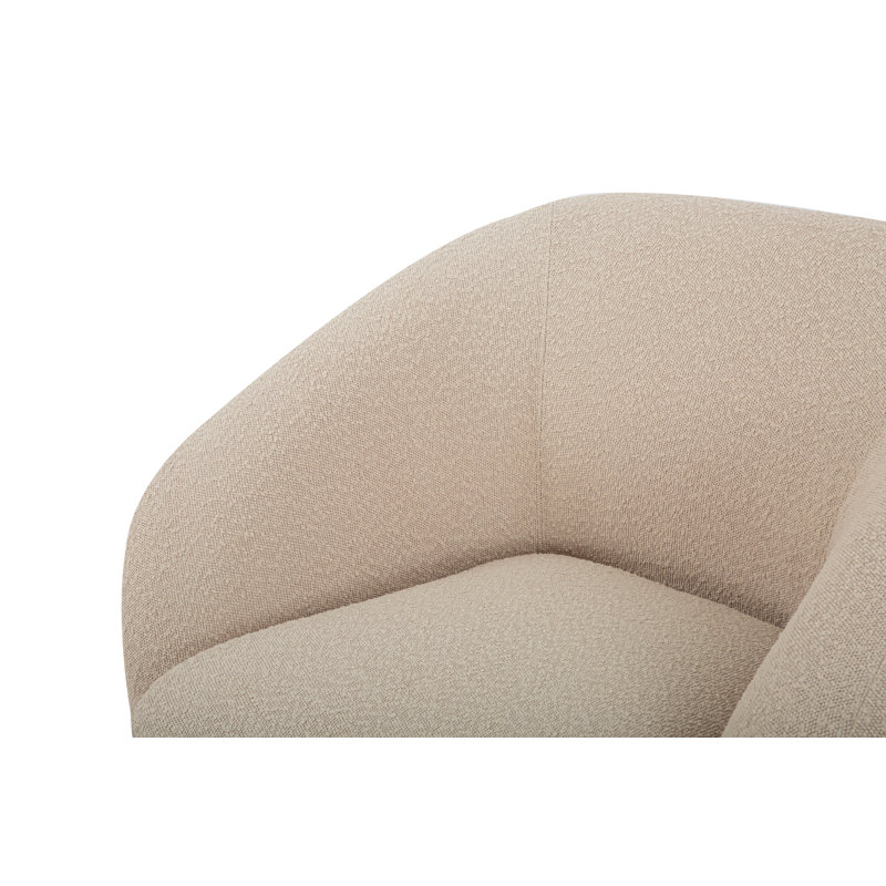 Fauteuil pivotant large de 35 po Jainie, Polyester doux dune