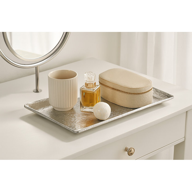 Plateau rectangulaire avec texture de ligne: 15 po x 10 po, H 1 po x l 15 po x P 10 po