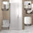 34"X 72" Pivot Shower Door, Brushed Nickel Aluminum Frame, Half Frame ,1/4"(6Mm) Tempered Glass Explosion Proof Film-119015922