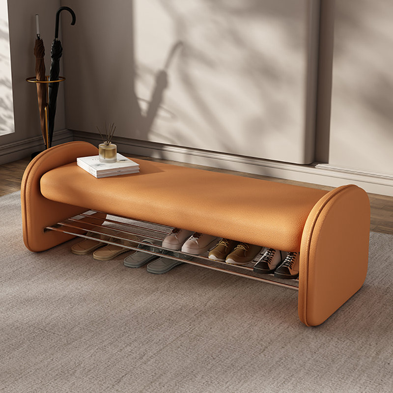 47.2in Shoe Storage Bench, Orange