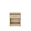 Table de chevet moderne en chêne, 17,6 po x 14,1 po x 20,8 po | 100% panneau de particules enduit de mélamine, épaisseur: 0,7 pouce | Design scandinave, couleur beige uni | Idéal pour la chambre à coucher et le salon, solution de rangement élégante et fonctionnelle-2109987431
