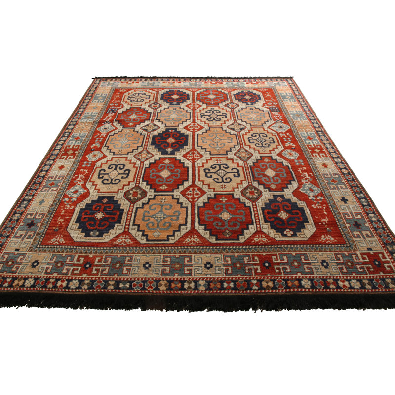 Rug & Kilim’S Tribal Rug In Red And Pink All Over Geometric Pattern, Runner 3' x 10'