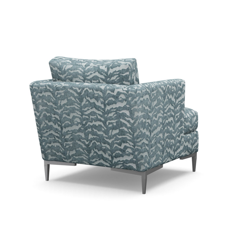Aiden Accent Chair, Antique Bronze, Tigre Denim
