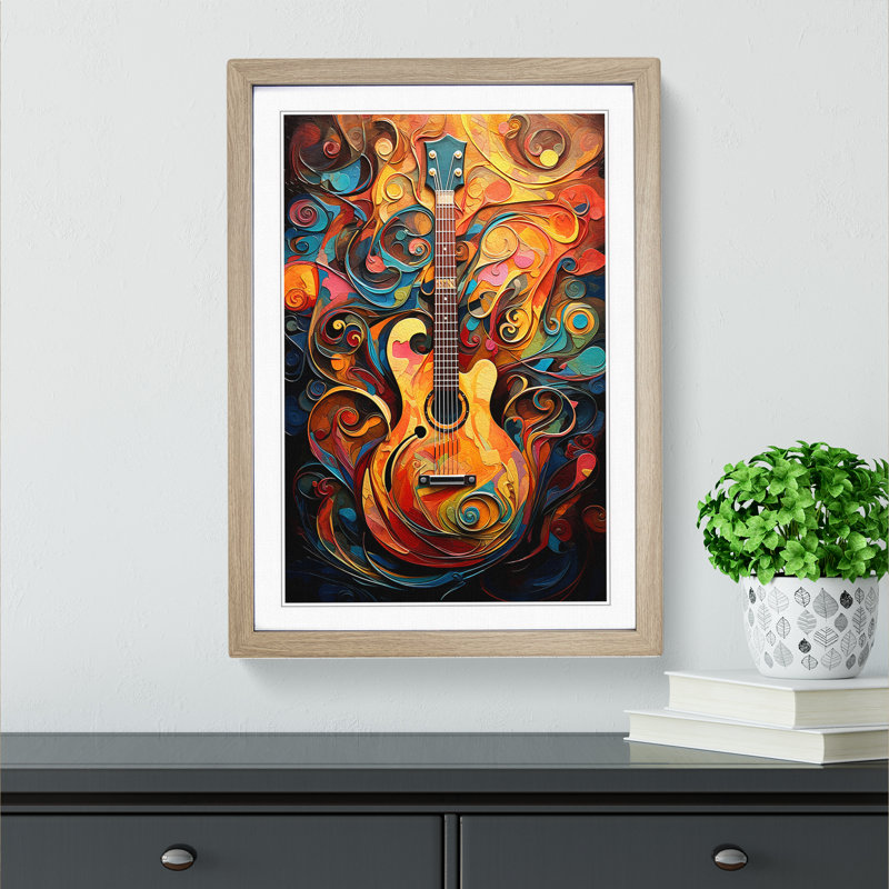 Guitar Tachisme - Framed Print