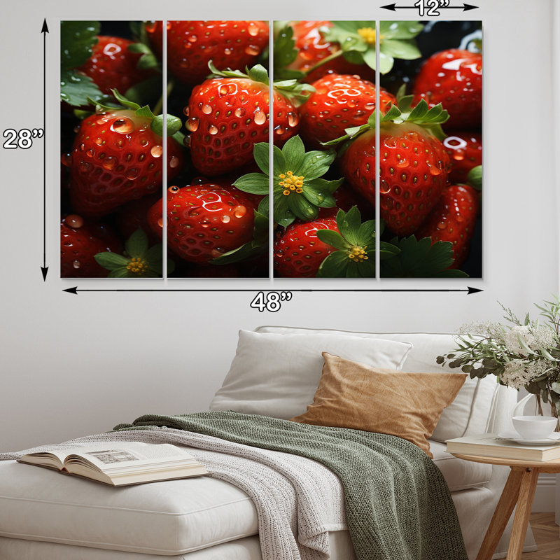 «Transparent Strawberry II» sur toile, reproduction de 4 pièces