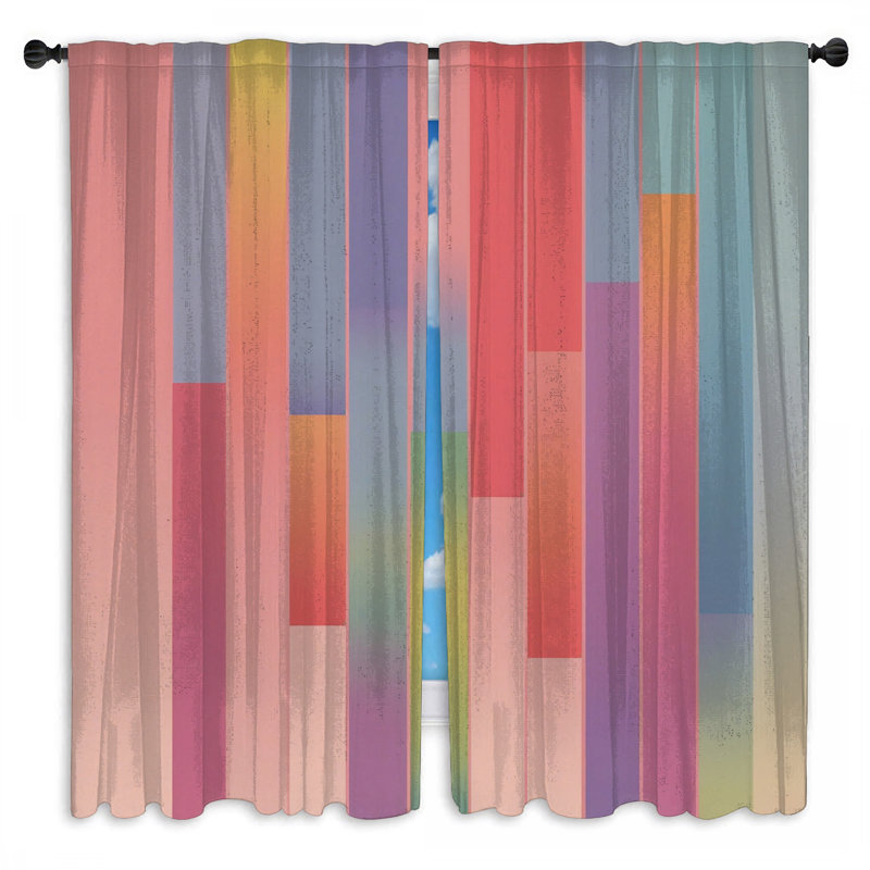 Rideaux de fenêtre multicolores à rayures verticales et obscurcissant - 2 panneaux, 40 po x 80 po - 2 panneaux, Transparent