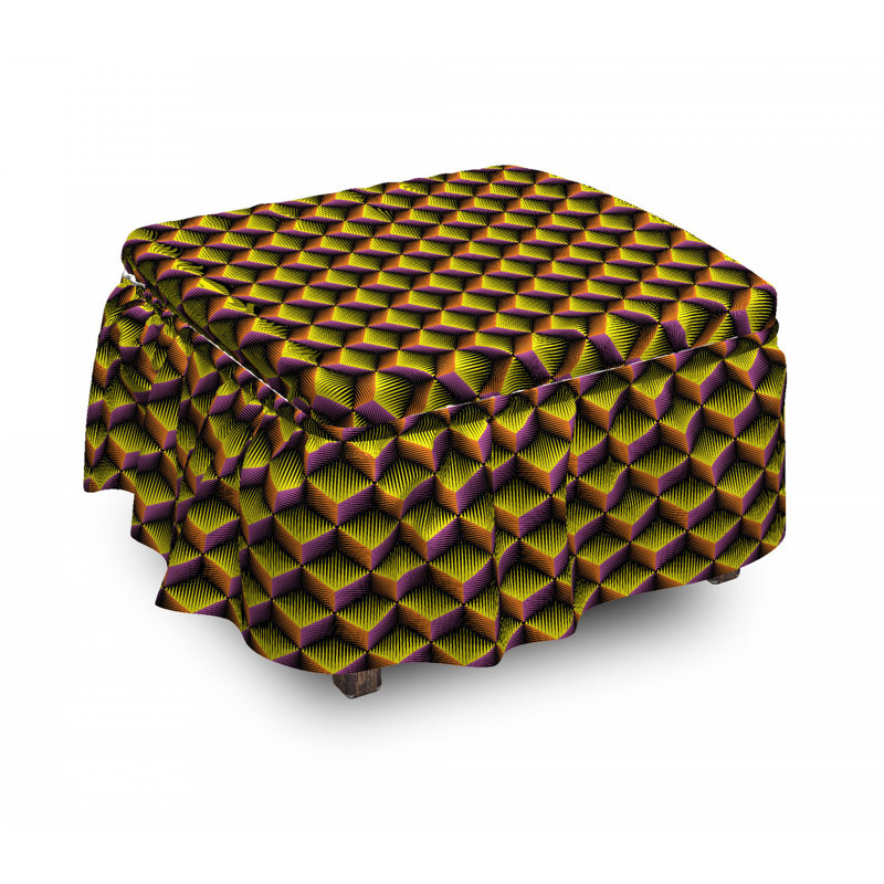 Housse pour repose-pieds 3d cubes