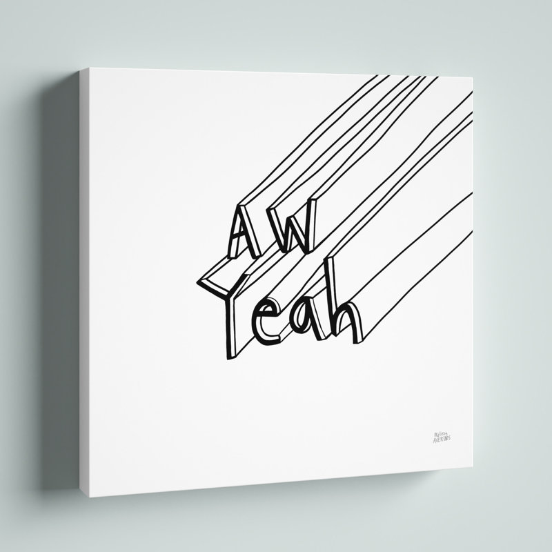 «Cool Sayings II BW» par Melissa Averinos - Art textuel sur toile sans cadre, H 12 po x l 12 po
