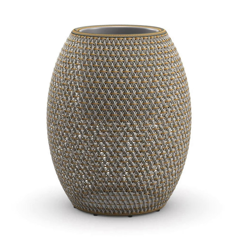 Dala Handcrafted Round Planter, 17" H x 24" W x 24" D, Ibiza