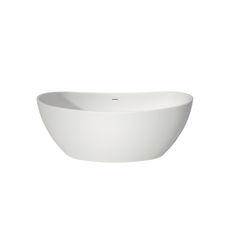 Acrylic Free Standing Tubs 60"-Luxury Spacious, Modern Deep Soaking Bath-Tubs,White