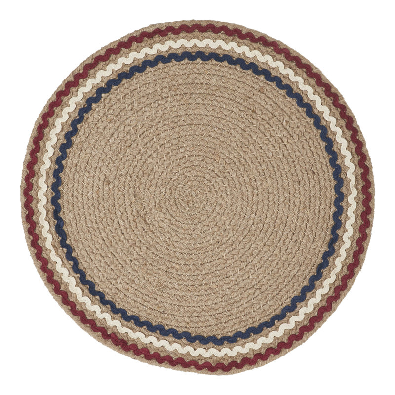 Festive Trivet Rouge Blanc Bleu Ric Rac 12 po