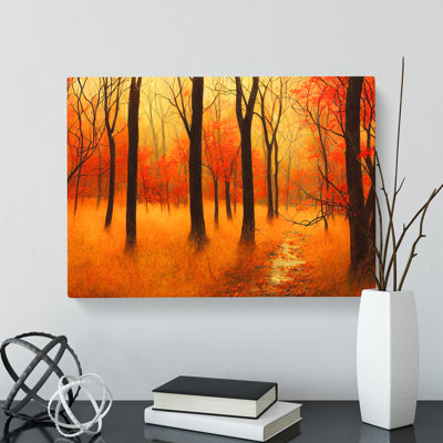 Attractive Autumn Forest - Wrapped Canvas