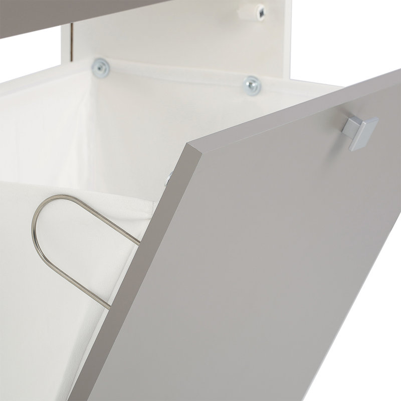 Arignote Linen Cabinet, White/Taupe