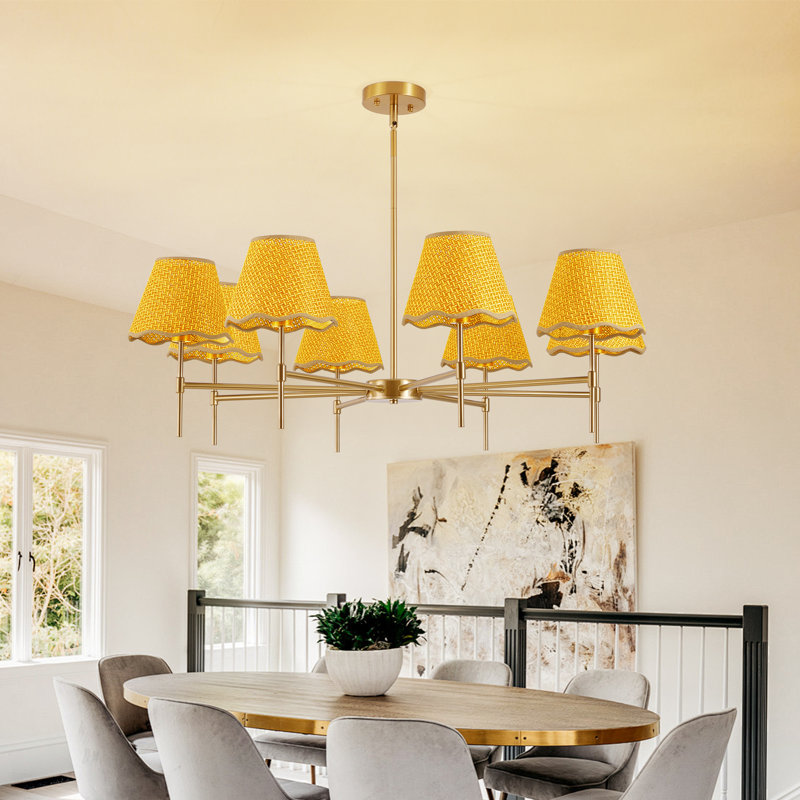 Luminaire suspendu en fer 8 rotin