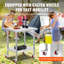 Table de travail en acier inoxydable 76 x 61 x 84 cm, capacité de charge de 318 kg, 4 roues, 3 hauteurs réglables, table de préparation alimentaire robuste pour cuisines professionnelles et restaurants, argent-62288014