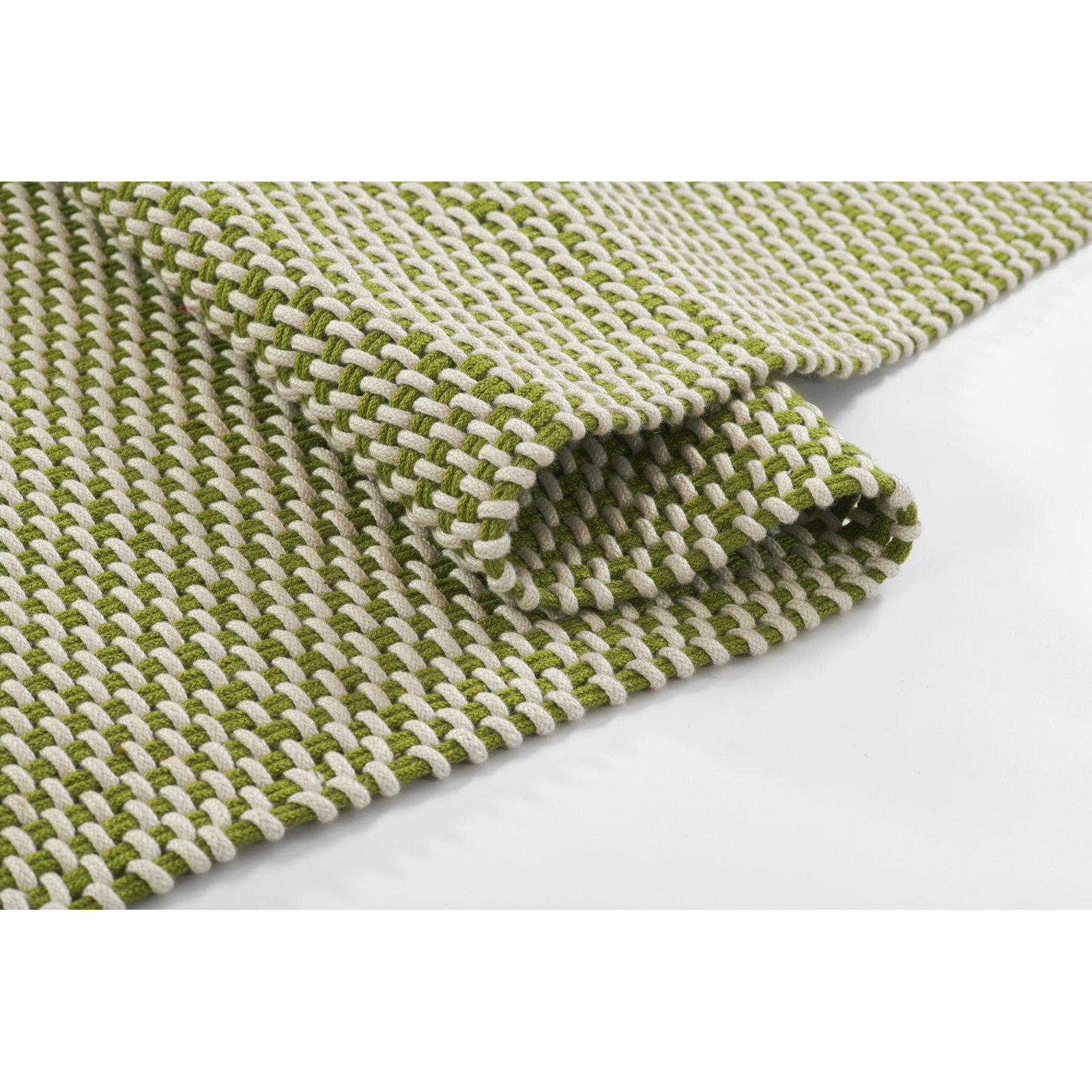 Marseille Green Hand-Woven Geometric Outdoor Rug, Runner 2'6" x 8'