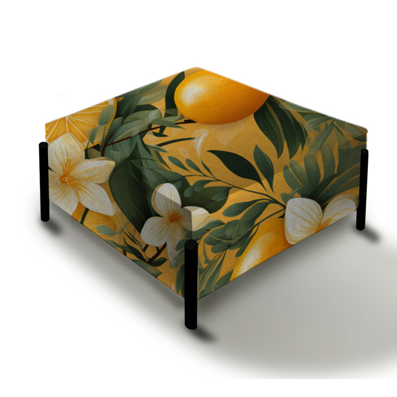 Mango Sunset - motif tropical - grand repose-pieds carré tropical