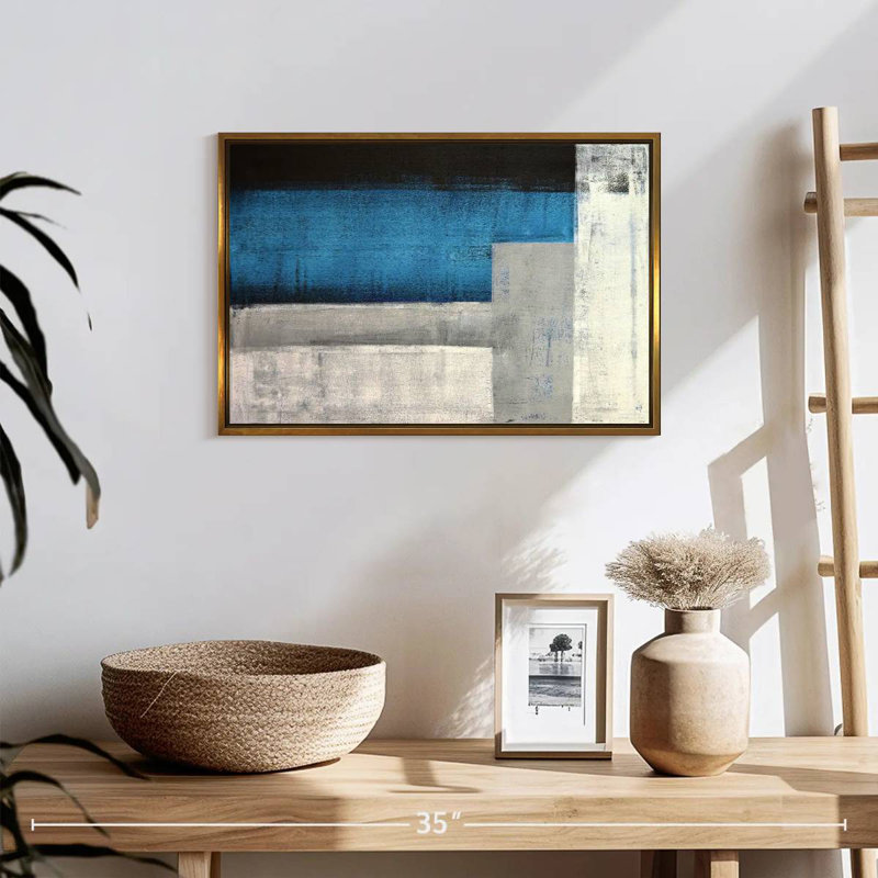 Moderne Carlo, Cadre flottant doré, 19 po x 13 po