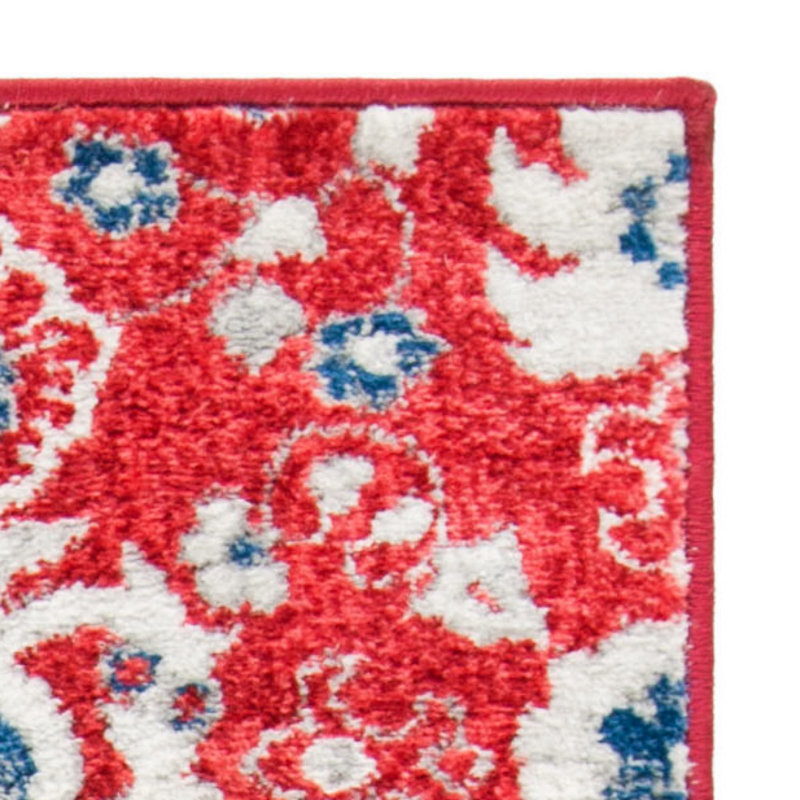 Tapis rouge / ivoire Evart Southwestern, Carré 6 pi 7 po