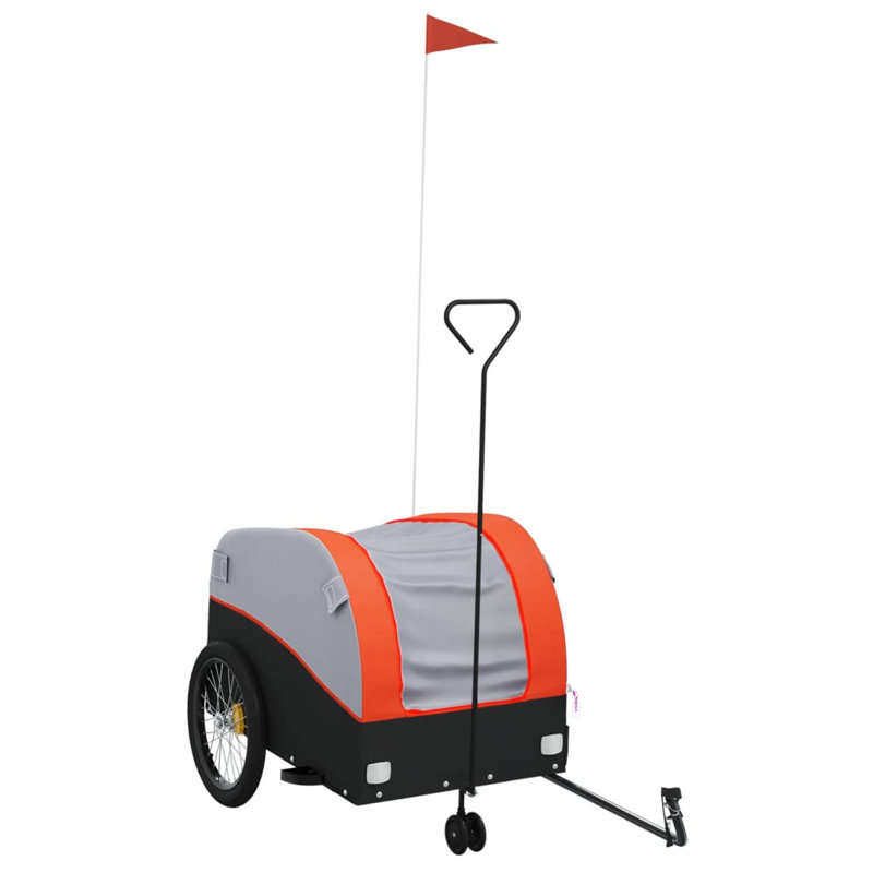 Remorque pour animaux pliable avec support amovible, Orange, H 24,8 po x l 49,6 po x P 24 po