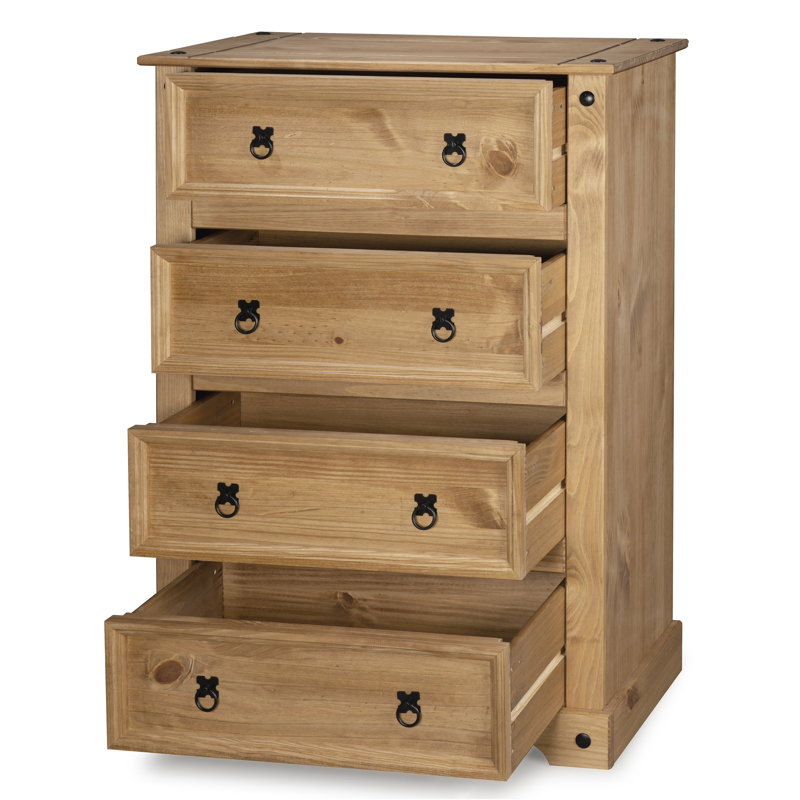 Solid Wood 80cm W 4 - Drawer Chest of Drawers