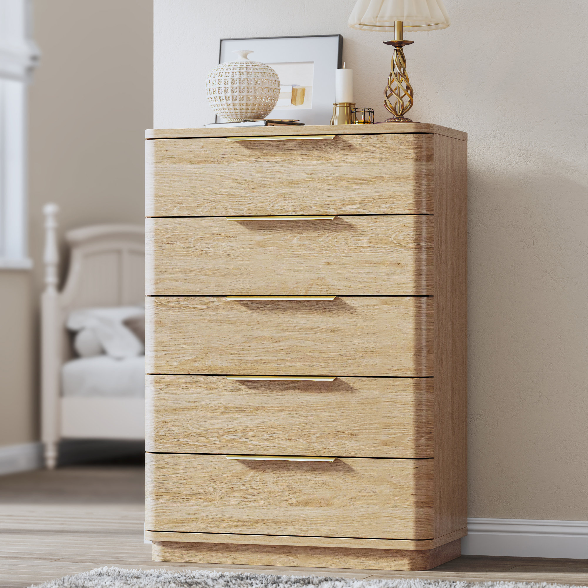 Ebern Designs 5 commodes pour la chambre à coucher, commode en bois ...