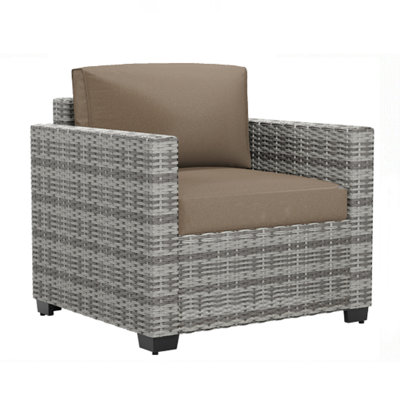 Ensemble de conversation modulaire en rotin 7 pièces avec coussins, 6327cl-a11