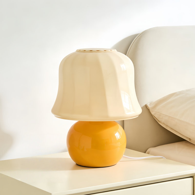 11.4-inch Cream Mushroom Table Lam (e26 3-color Bulb Included)