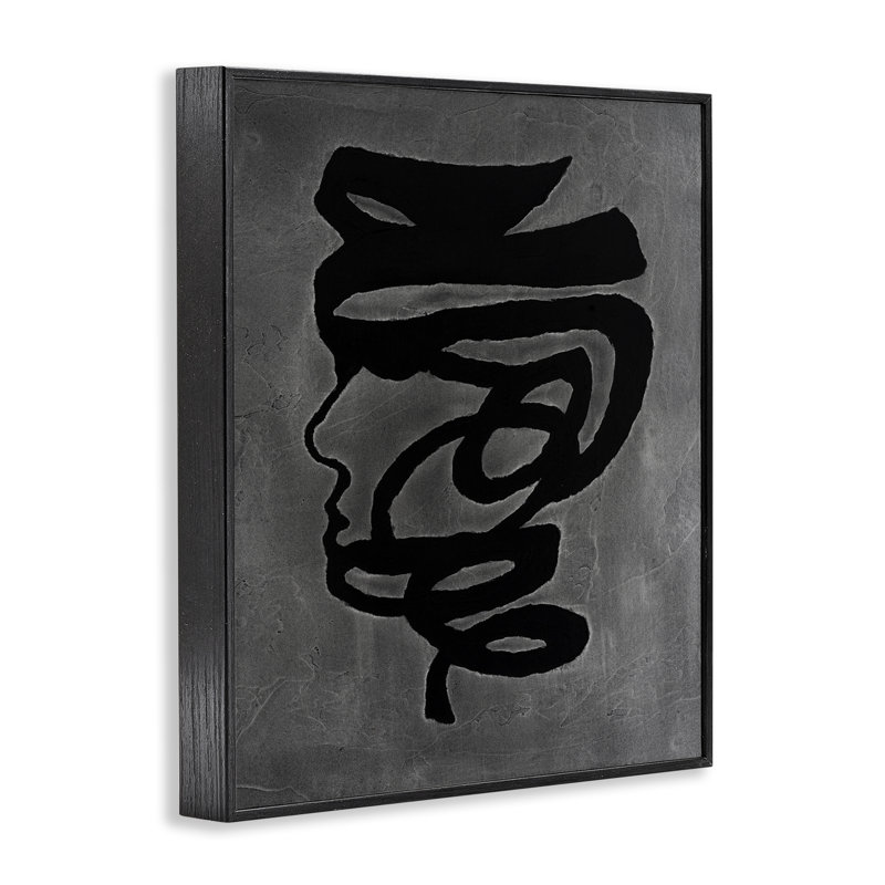 Giclée encadrée, dessin par Vanna Lam, H 20 po x l 16 po, Giclée encadrée noir minuit