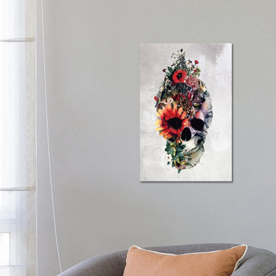 Two Face Skull by Riza Peker - Wrapped Canvas Painting
