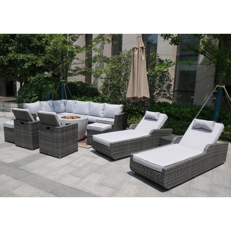 Ensemble de conversation modulaire 6 pièces avec coussins