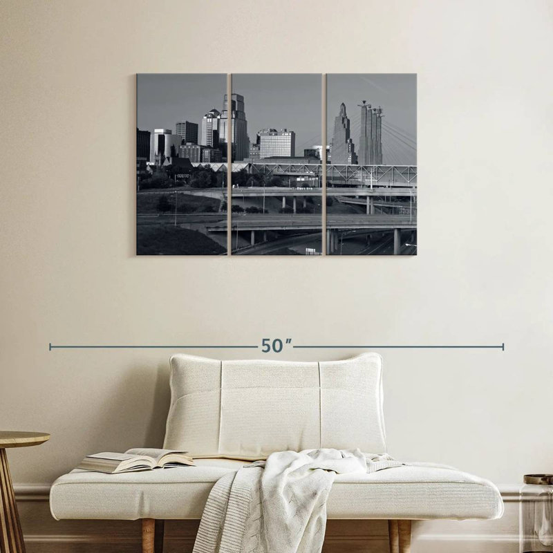 Rorry Kansas BW Skyline, 24" H x 38" W