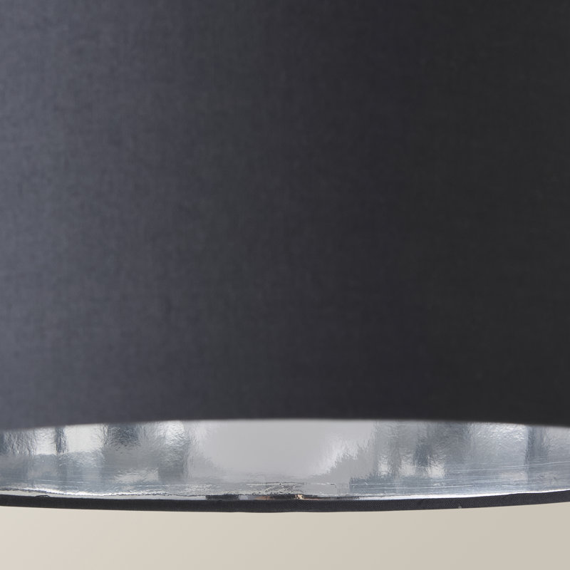 Danelis Linen Blend Drum Lamp Shade ( Slip-On ) in Grey, 15" H x 25" W x 25" D
