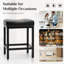 Tabouret de table, tabouret, tabouret de salon, structure en acier, coussin de siège en cuir, paquets-1330106639