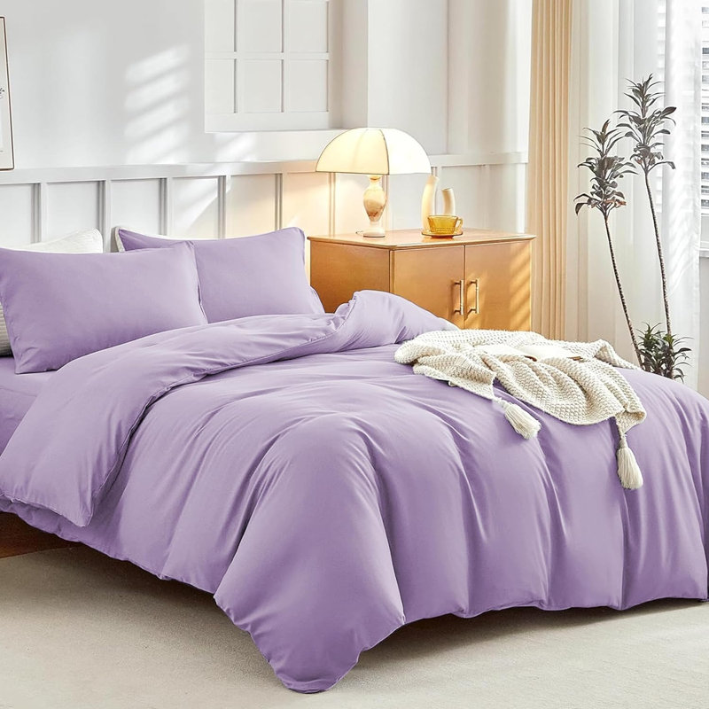 Microfiber Solid Colour Duvet Cover Set