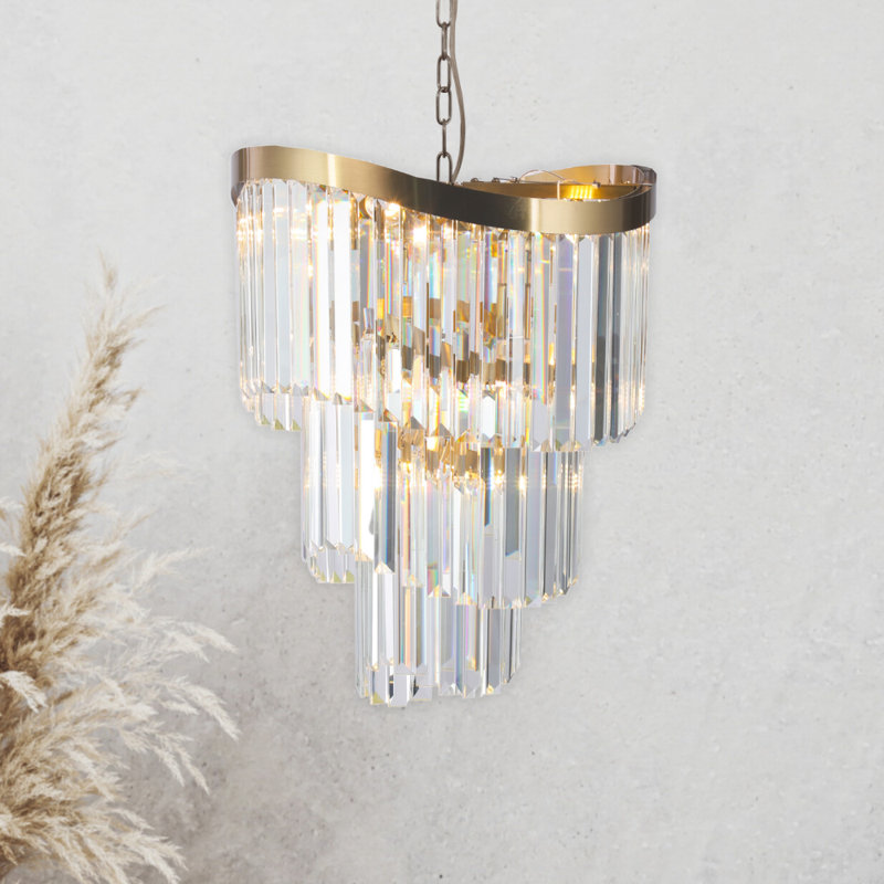 Debolt 6 - Light Crystal Pendant, Satin Brass