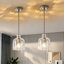 Luminaire suspendu 1 lumière à abat-jour en verre martelé 1 lumière-134044966