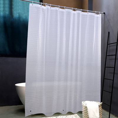 EVA Clear Shower Curtain with Diamond, 3 Magnets, 72x72 Inches - NTBAY