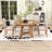 5-Piece Dining Table Set, Wood Extendable Dining Table with Removable Leaf and 4 Upholstered Chairs-1551281367