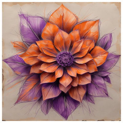 Orange  Dahlia Bedding Flower Bedspread Floral