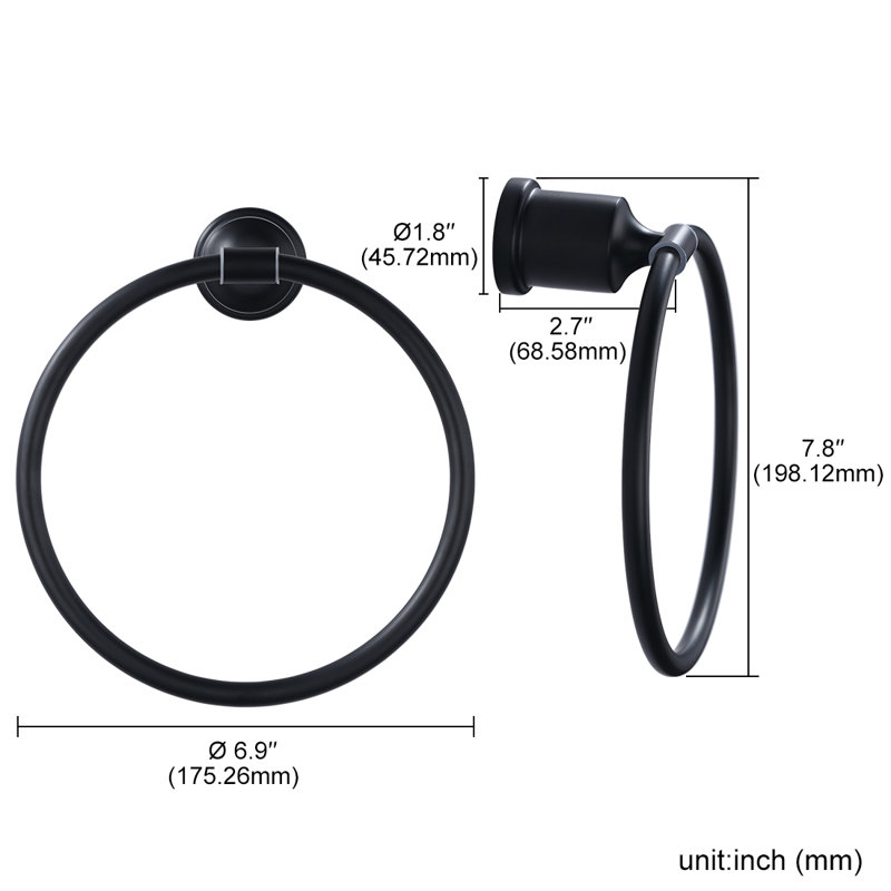 4 - Piece Bathroom Hardware Set, Black