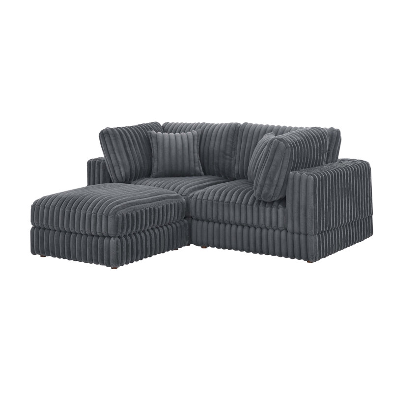 Canapé modulaire Cloud Haven, Velours côtelé gris
