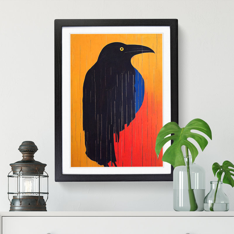 Raven Bird Graffiti Vol.1 - Single Picture Frame Print, Oak, 64cm H x 46cm W x 2cm D