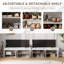 Banc à chaussures 47,3 po, banc de rangement pour chaussures avec 4 portes, banc à chaussures avec coussin supérieur et support latéral pour chambre à coucher, salon et entrée, blanc-236374230-247001331
