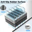 Station de recharge USB à 4 ports, 20 W PD, 4 câbles, argent
