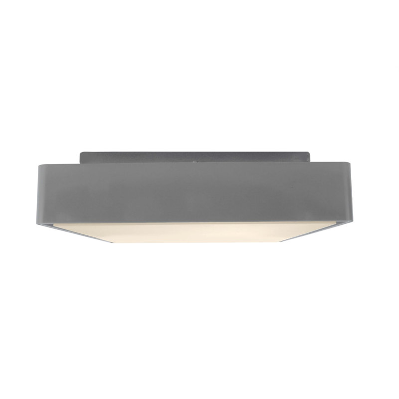 Quadrata Platinum Grey LED Outdoor Flush Mount, 3000K