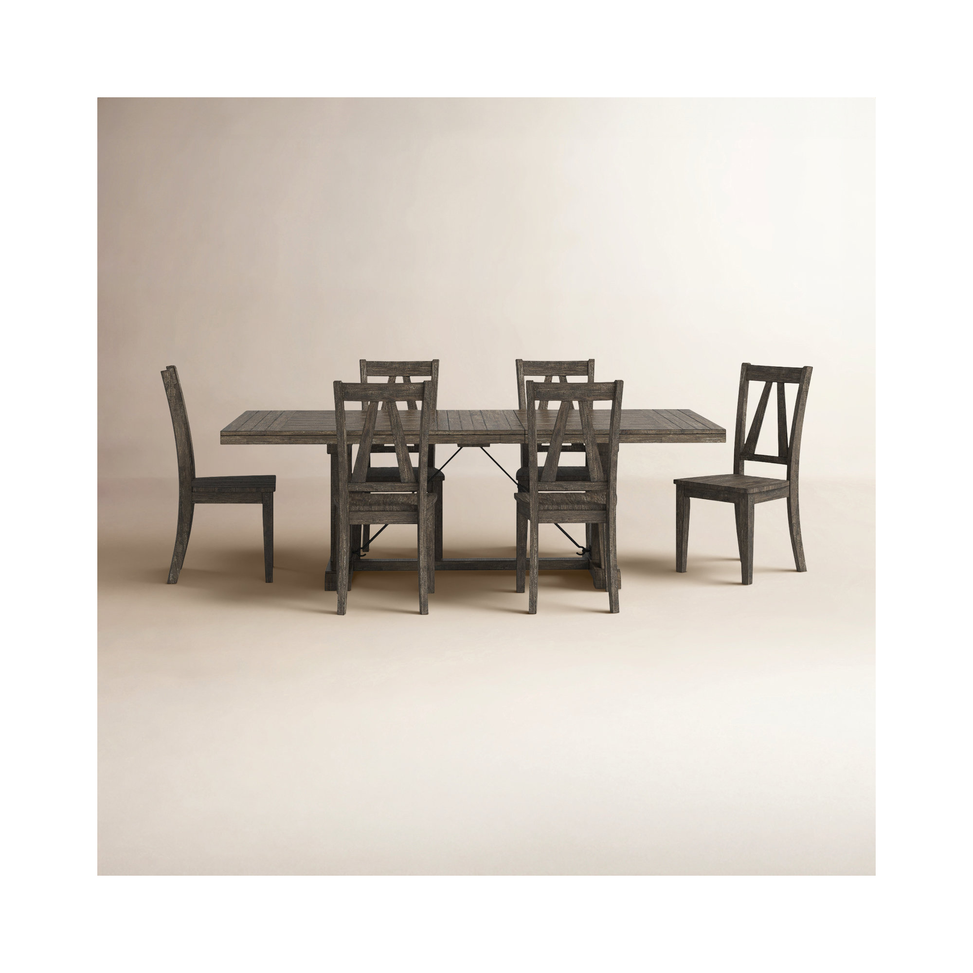 Butler Dining Set, 7 Pieces: Table, 6 Chairs