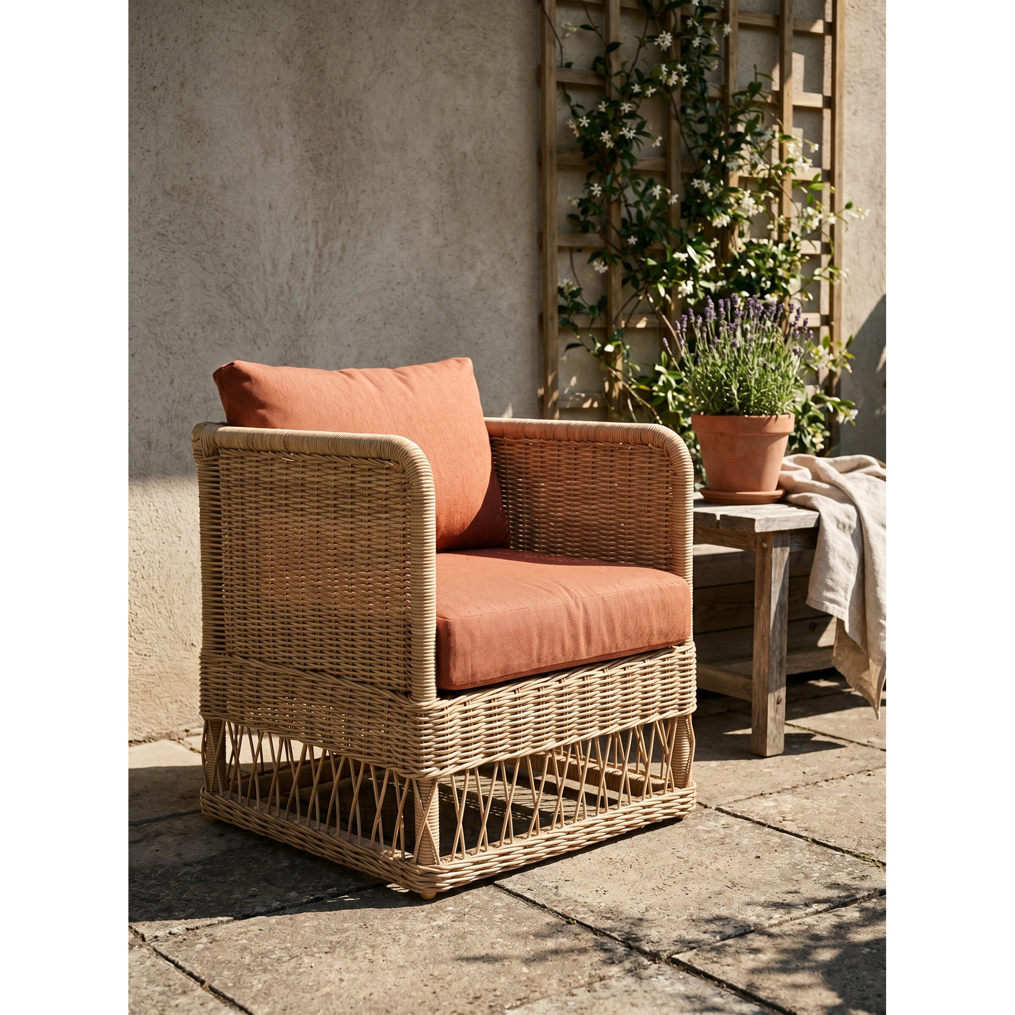 Margot Pebble Outdoor Patio Club Chairs, Play Adobe, Brown