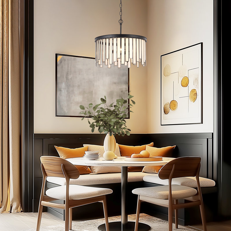 Lustre tambour à 3 lumières à intensité variable de 16 po de diamètre Shoshoni Certifié UL