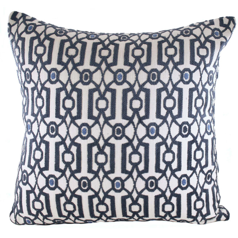 Vance Geometric Cotton Blend Reversible Throw Pillow, 17" x 17"